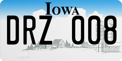 IA license plate DRZ008