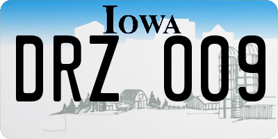 IA license plate DRZ009