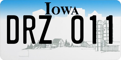 IA license plate DRZ011