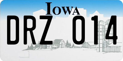 IA license plate DRZ014
