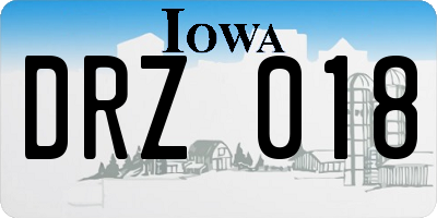 IA license plate DRZ018