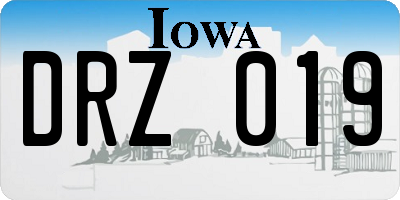 IA license plate DRZ019