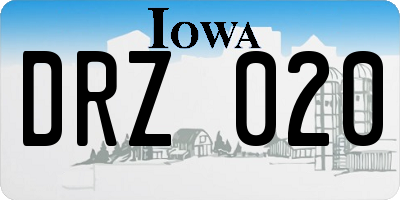 IA license plate DRZ020