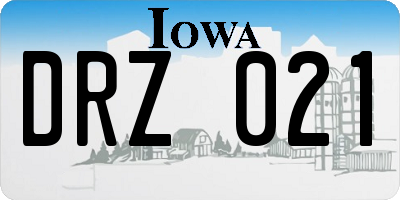 IA license plate DRZ021