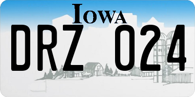 IA license plate DRZ024