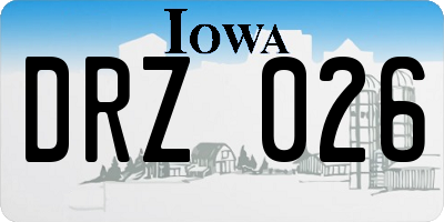 IA license plate DRZ026