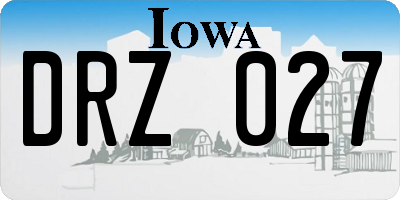 IA license plate DRZ027