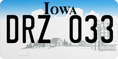 IA license plate DRZ033