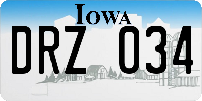 IA license plate DRZ034