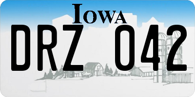 IA license plate DRZ042