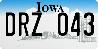 IA license plate DRZ043
