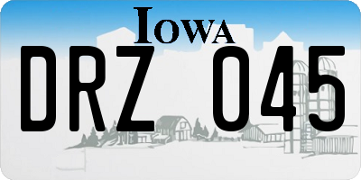 IA license plate DRZ045