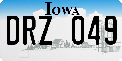 IA license plate DRZ049