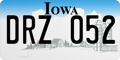 IA license plate DRZ052