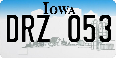 IA license plate DRZ053