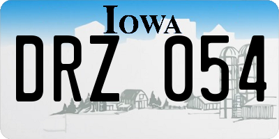 IA license plate DRZ054
