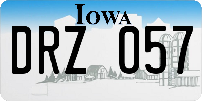 IA license plate DRZ057