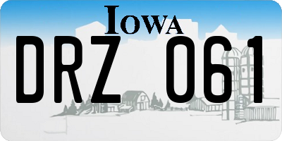 IA license plate DRZ061