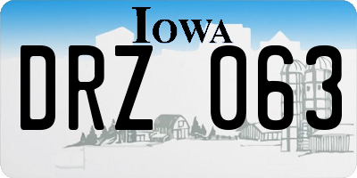 IA license plate DRZ063