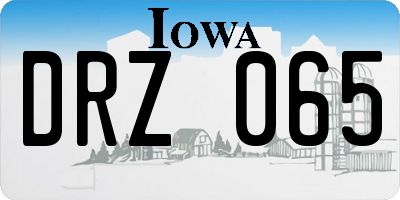 IA license plate DRZ065