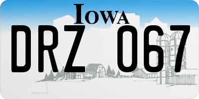 IA license plate DRZ067