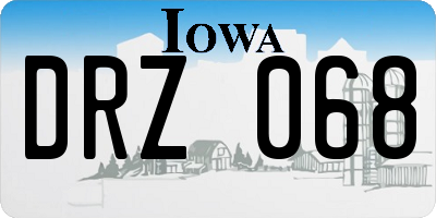 IA license plate DRZ068