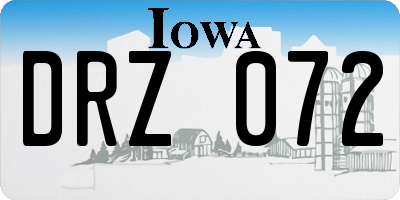 IA license plate DRZ072