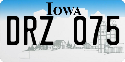 IA license plate DRZ075