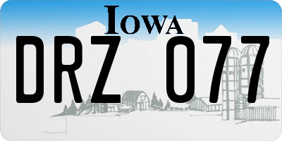 IA license plate DRZ077