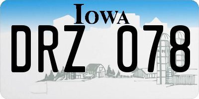 IA license plate DRZ078