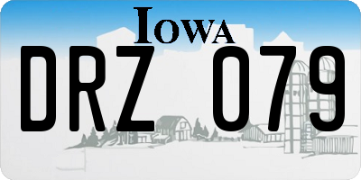 IA license plate DRZ079