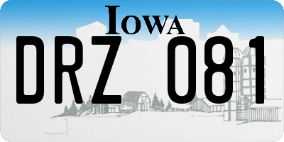 IA license plate DRZ081