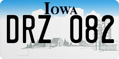 IA license plate DRZ082