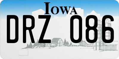 IA license plate DRZ086