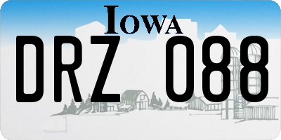 IA license plate DRZ088