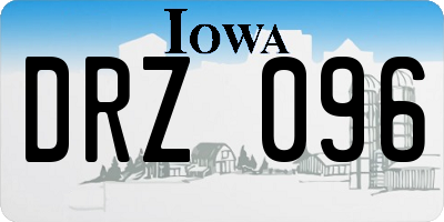 IA license plate DRZ096