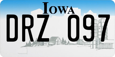 IA license plate DRZ097
