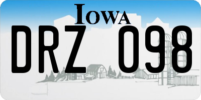 IA license plate DRZ098