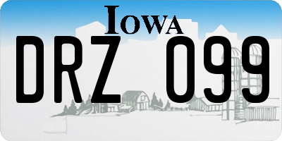 IA license plate DRZ099
