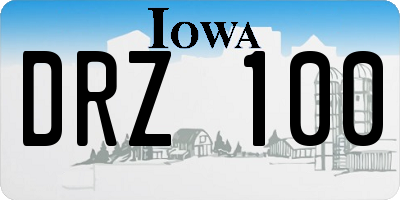 IA license plate DRZ100