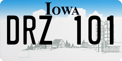 IA license plate DRZ101