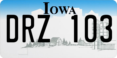 IA license plate DRZ103