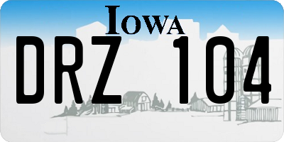 IA license plate DRZ104