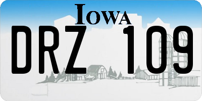 IA license plate DRZ109