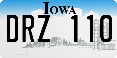 IA license plate DRZ110