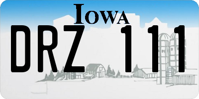 IA license plate DRZ111