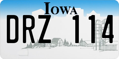 IA license plate DRZ114