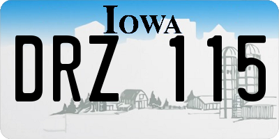 IA license plate DRZ115