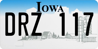 IA license plate DRZ117