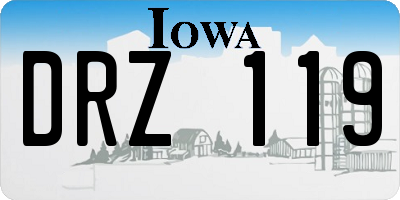 IA license plate DRZ119